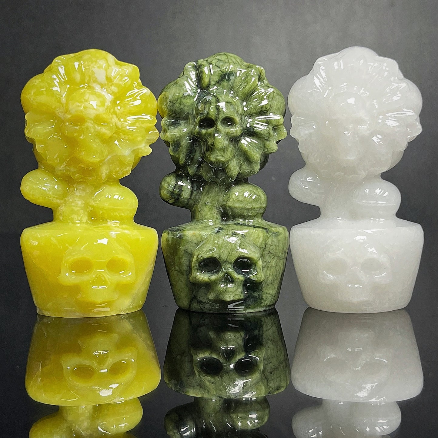 Natural Carving man eating flowers Heal ing Gemstone Home Decor
