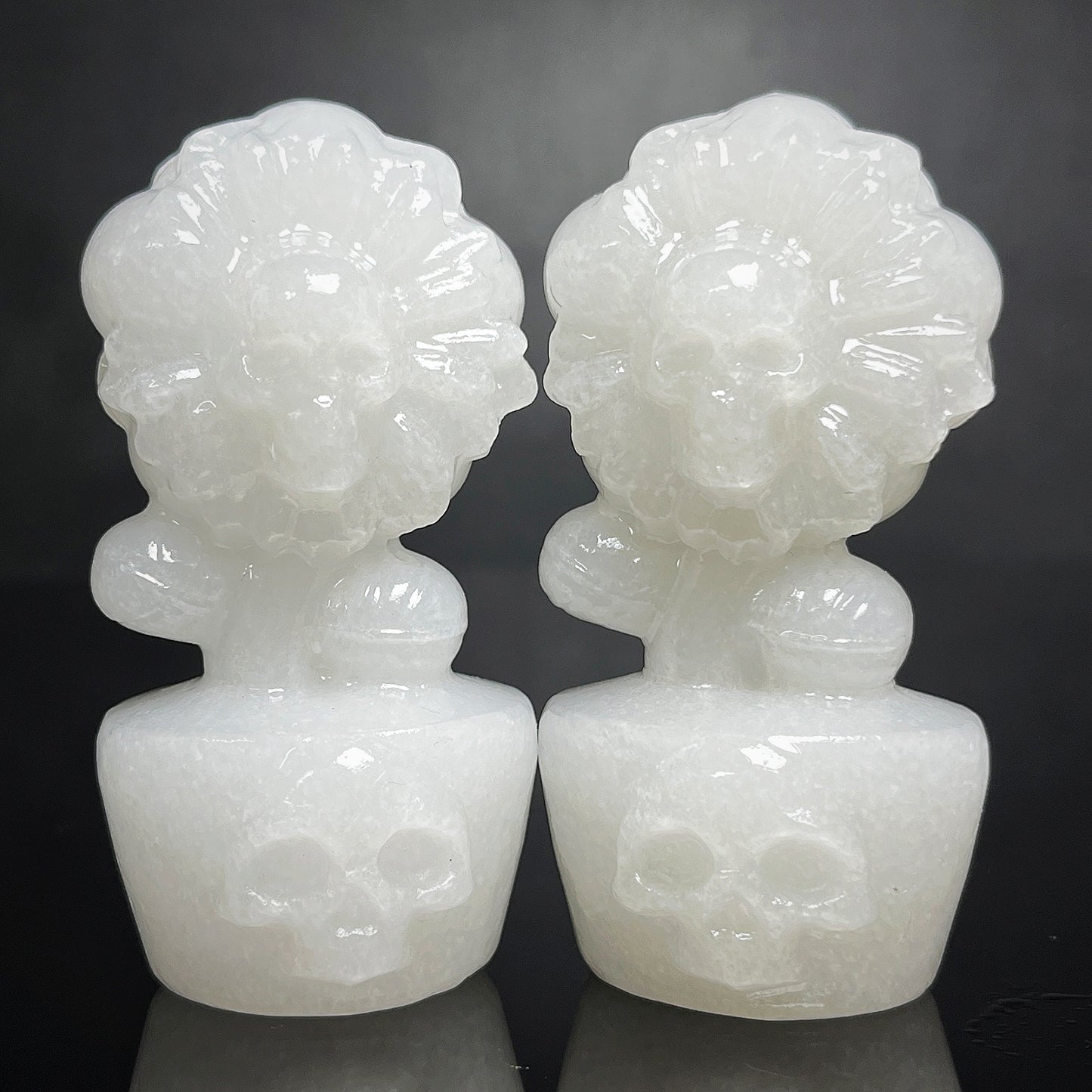 Natural Carving man eating flowers Heal ing Gemstone Home Decor