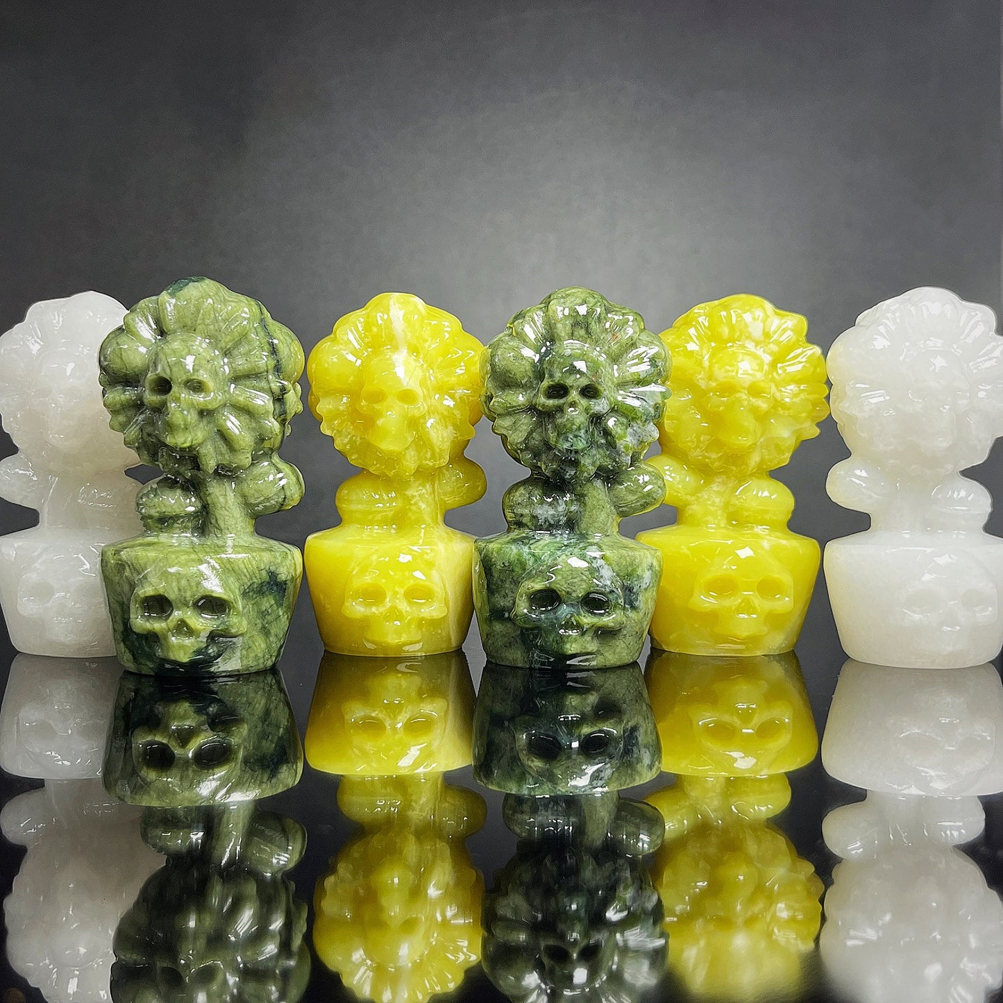 Natural Carving man eating flowers Heal ing Gemstone Home Decor