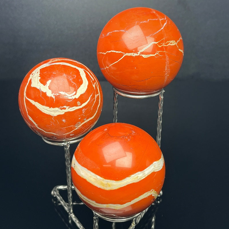 Natural Red Jade Ball Heal ing Gemstone Home Decor