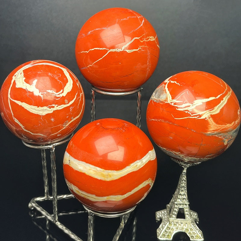 Natural Red Jade Ball Heal ing Gemstone Home Decor
