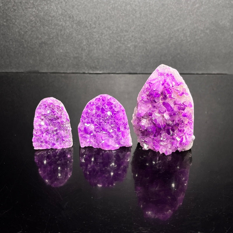 Natural Purple Water Crystal Cluster Ornament Heal ing Gemstone Home Decor