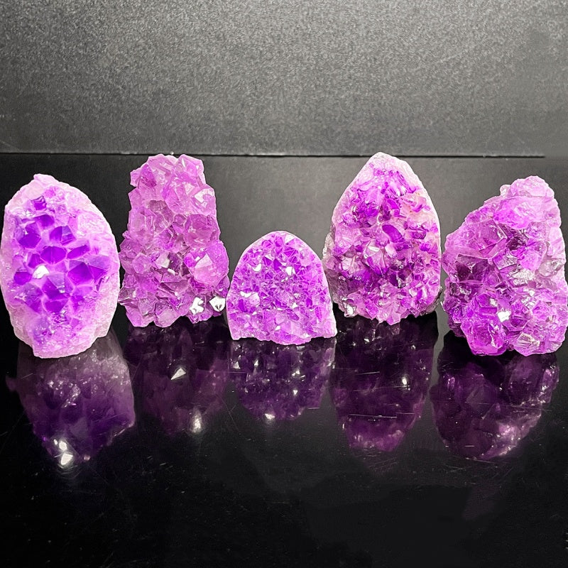 Natural Purple Water Crystal Cluster Ornament Heal ing Gemstone Home Decor