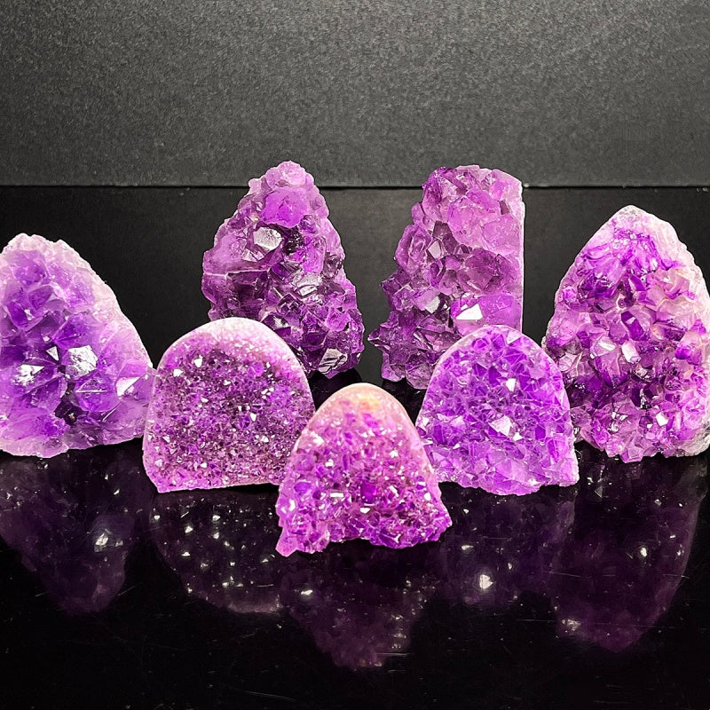 Natural Purple Water Crystal Cluster Ornament Heal ing Gemstone Home Decor