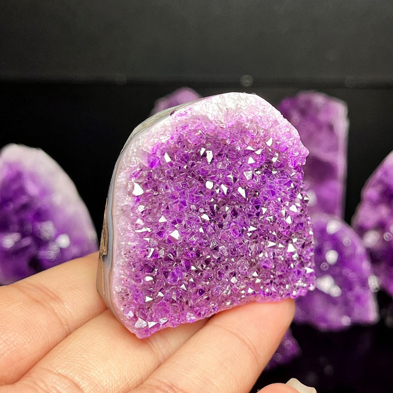 Natural Purple Water Crystal Cluster Ornament Heal ing Gemstone Home Decor
