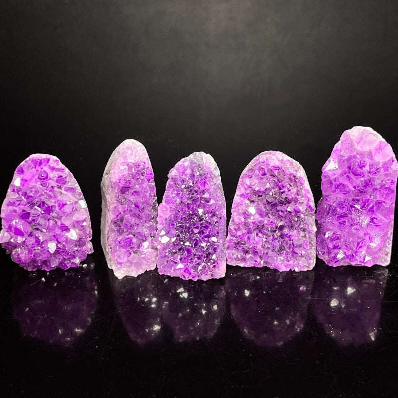Natural Purple Water Crystal Cluster Ornament Heal ing Gemstone Home Decor