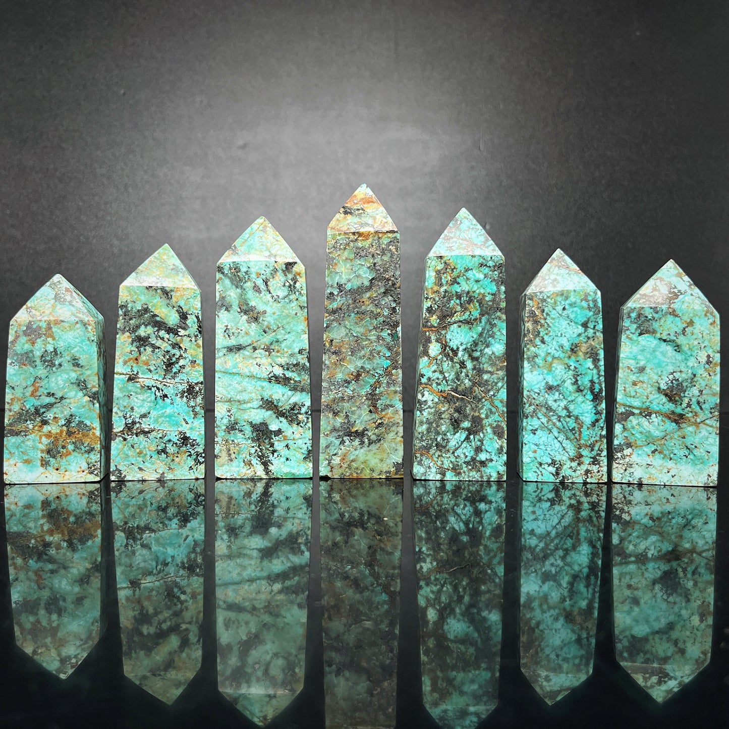 Natural American turquoise square column Heal ing Gemstone Home Decor