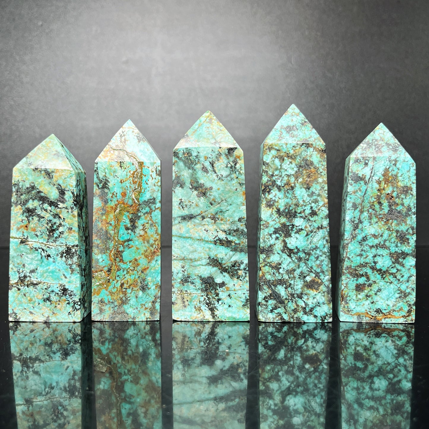 Natural American turquoise square column Heal ing Gemstone Home Decor