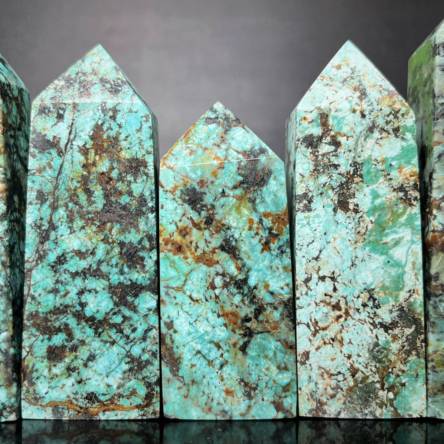 Natural American turquoise square column Heal ing Gemstone Home Decor