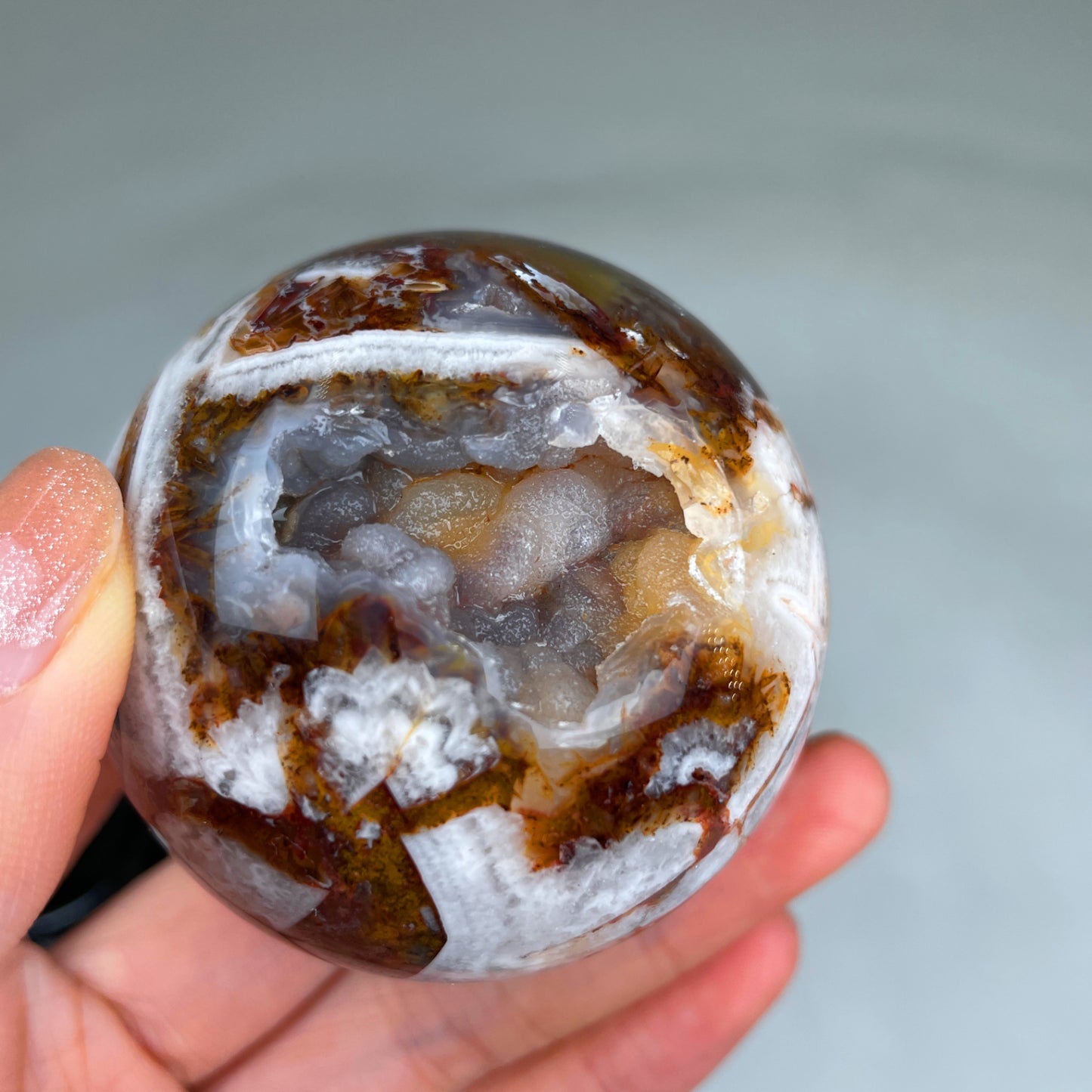 red  Mexican agate sphere