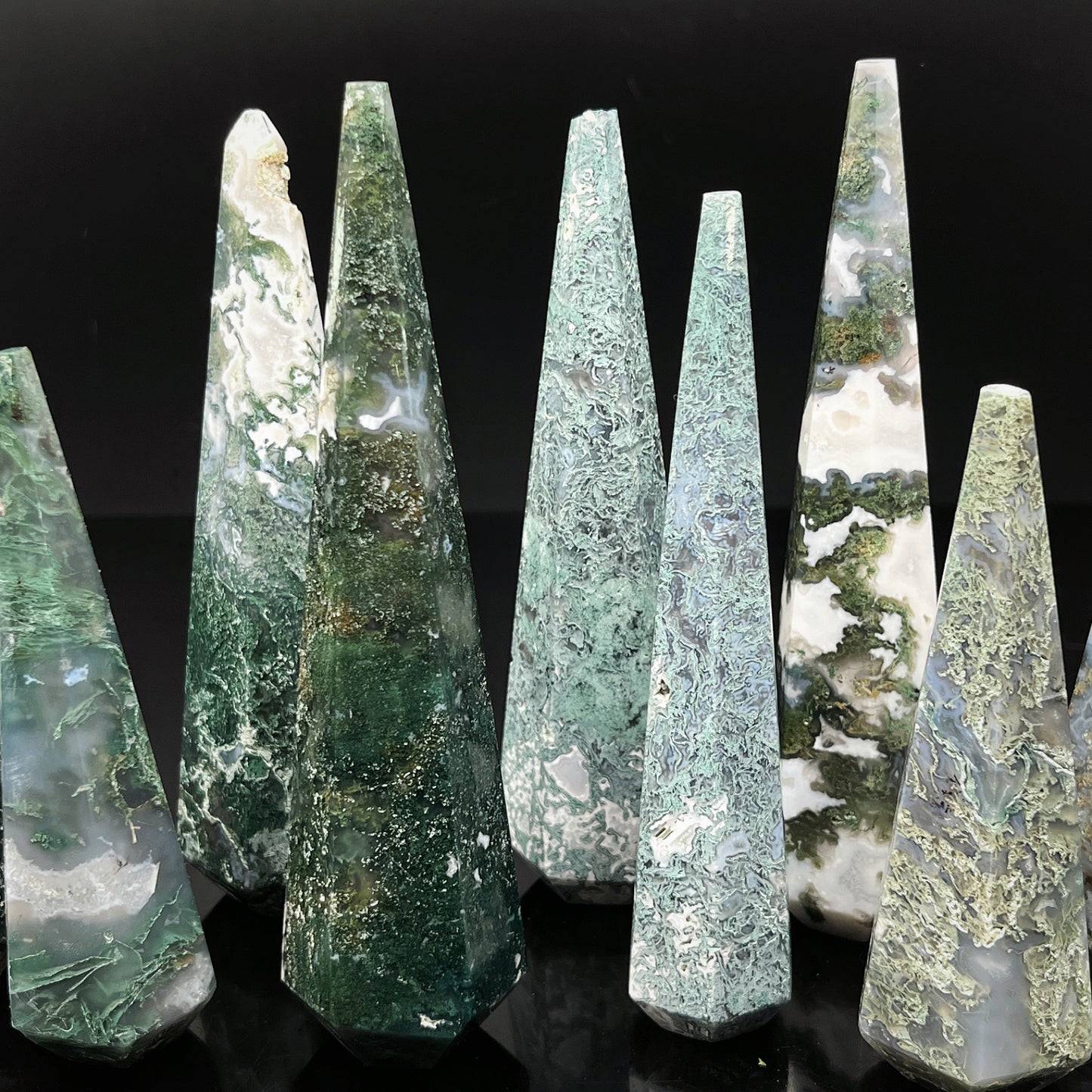 Natural Water grass agate torch tower Heal ing Gemstone Home Decor