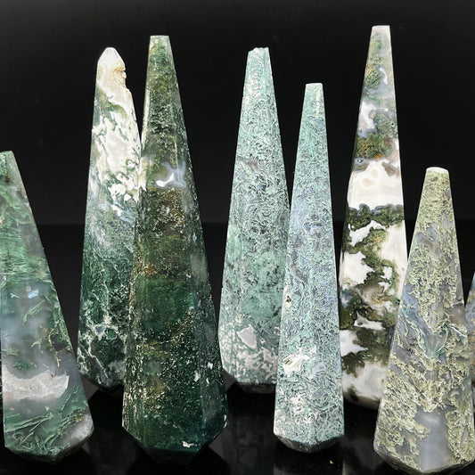 Natural Water grass agate torch tower Heal ing Gemstone Home Decor
