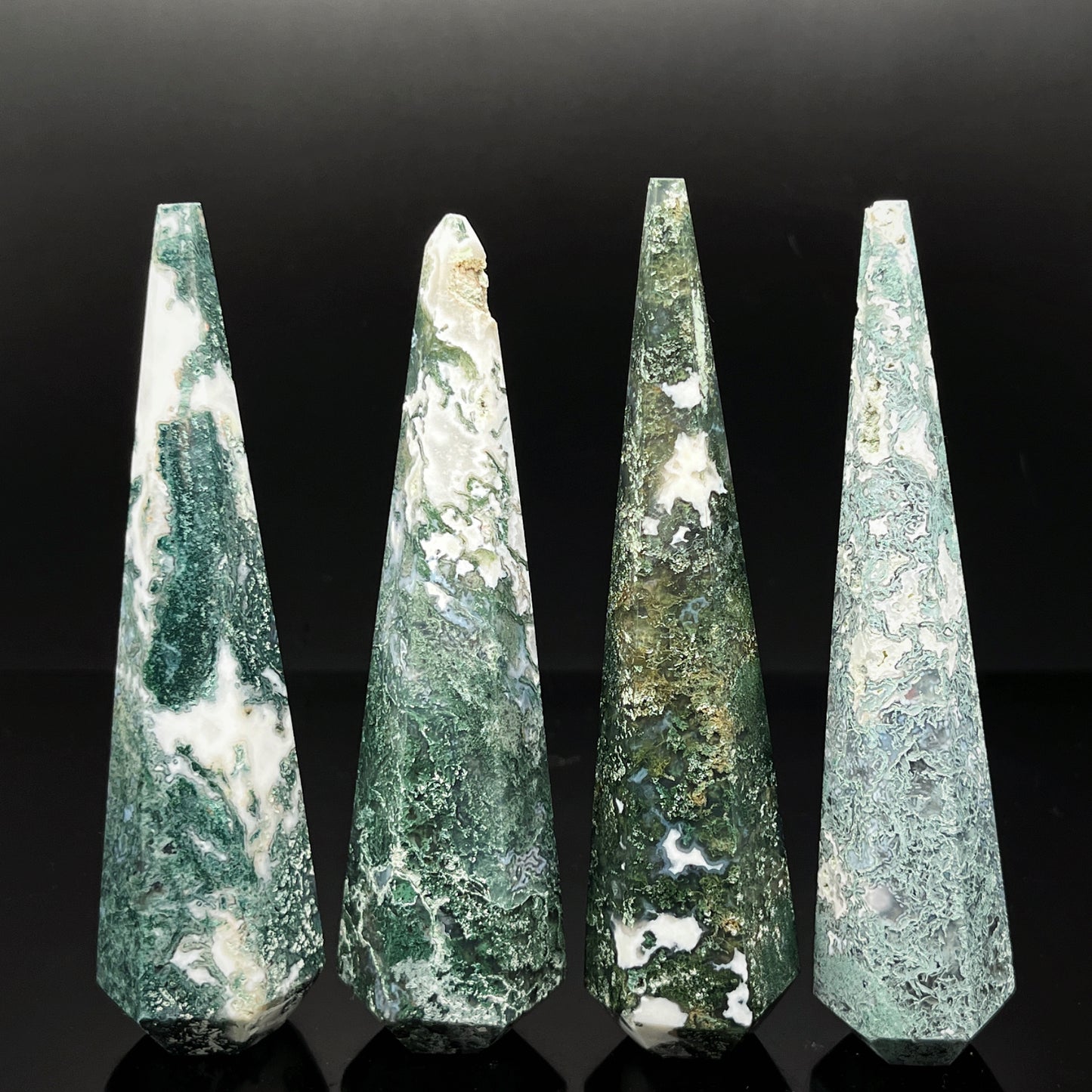Natural Water grass agate torch tower Heal ing Gemstone Home Decor