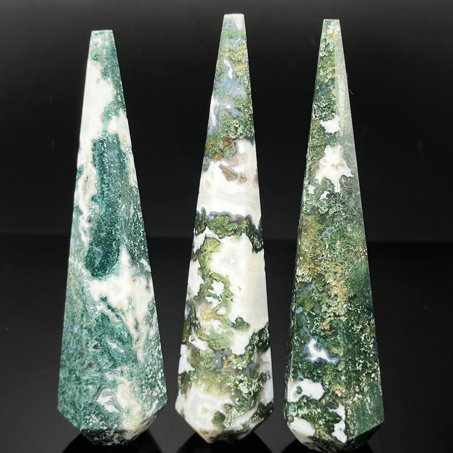 Natural Water grass agate torch tower Heal ing Gemstone Home Decor