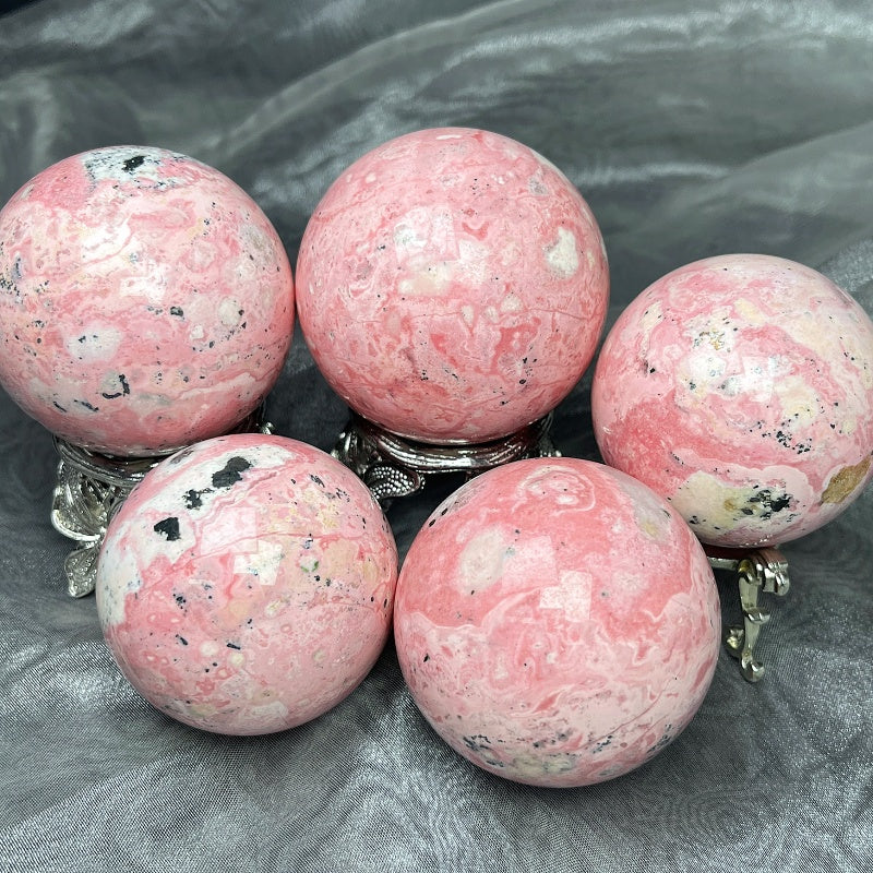 Natural Peruvian rose stone ball Heal ing Gemstone Home Decor