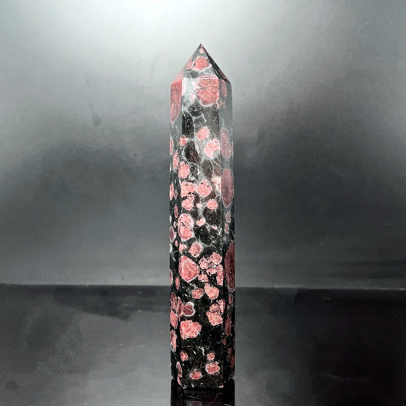 Natural Garnet single pointed pillar Heal ing Gemstone Home Decor