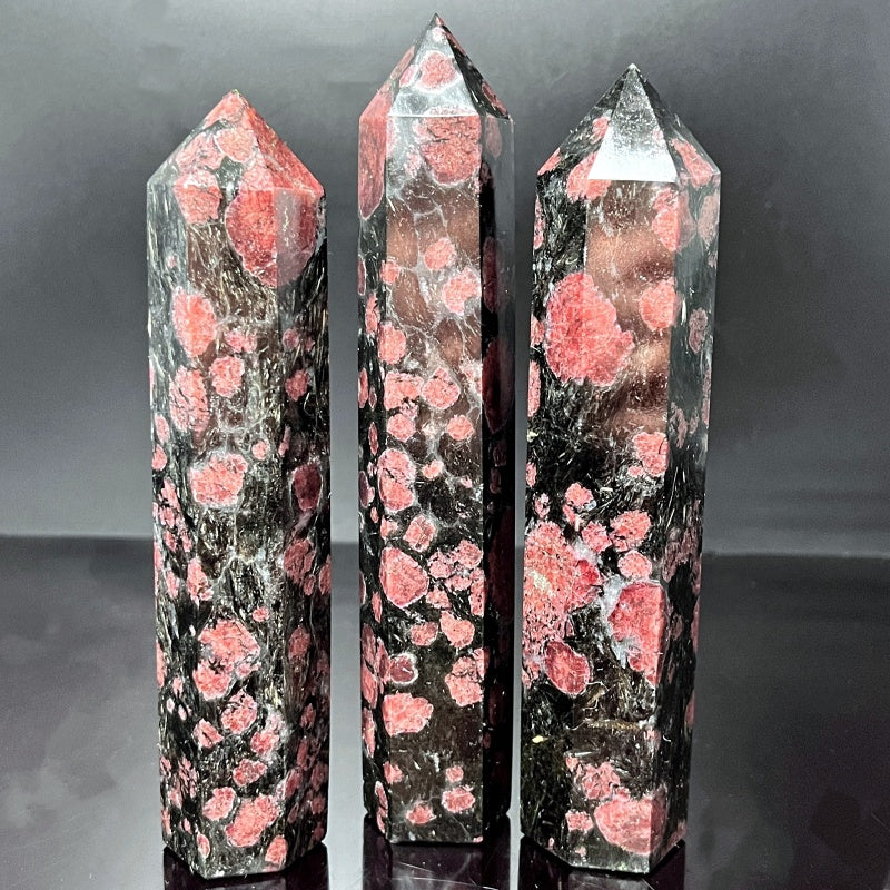 Natural Garnet single pointed pillar Heal ing Gemstone Home Decor