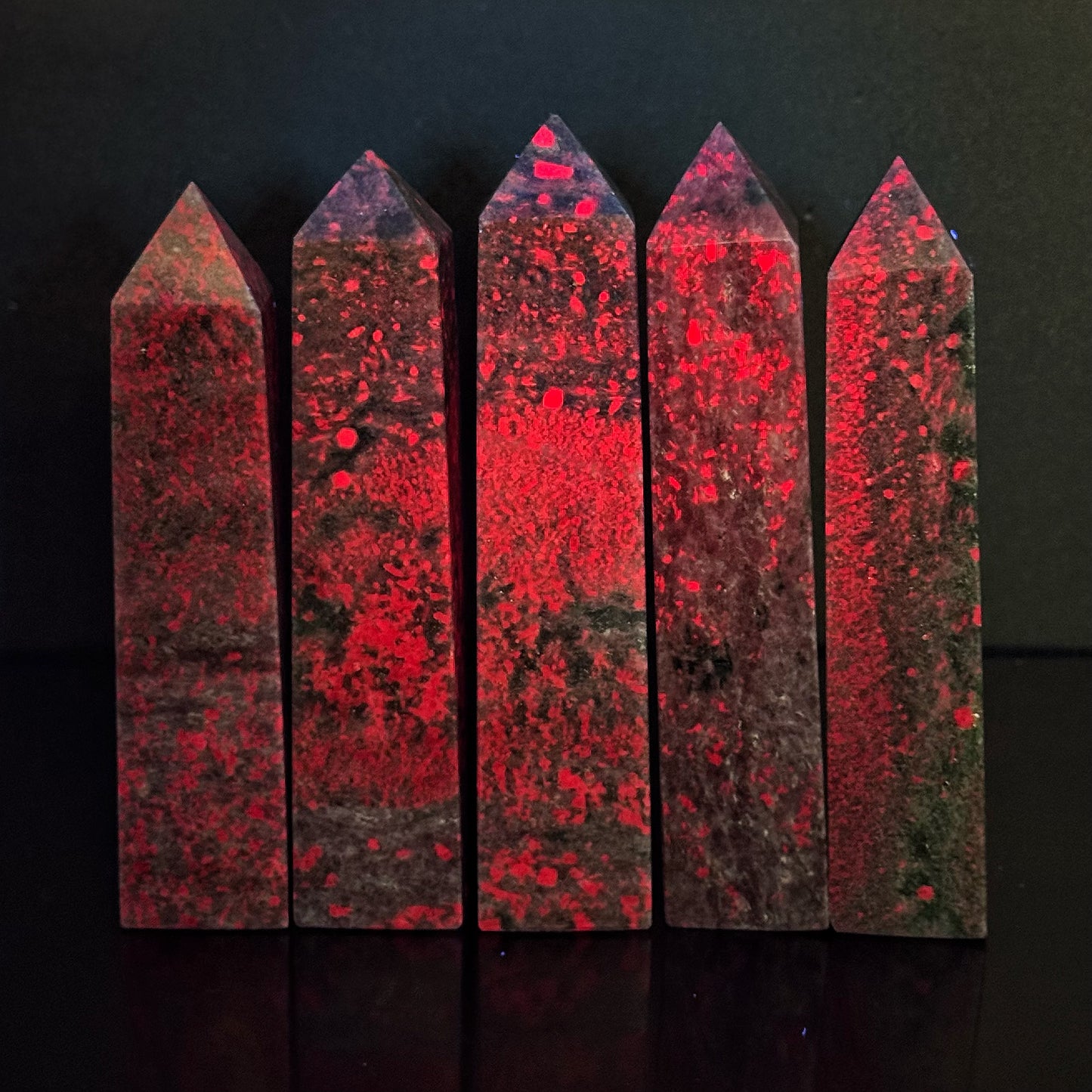 Natural Red blue green treasure square pillar Heal ing Gemstone Home Decor