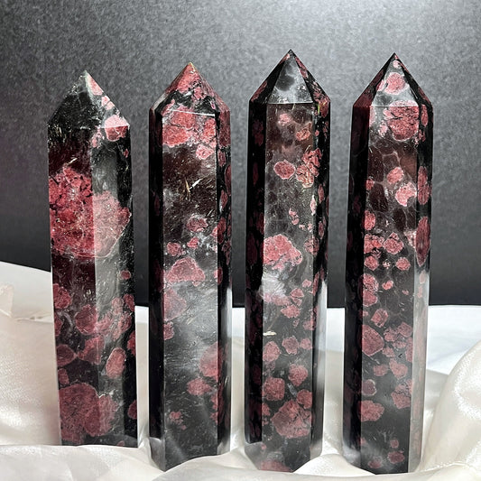 Natural Garnet single pointed pillar Heal ing Gemstone Home Decor
