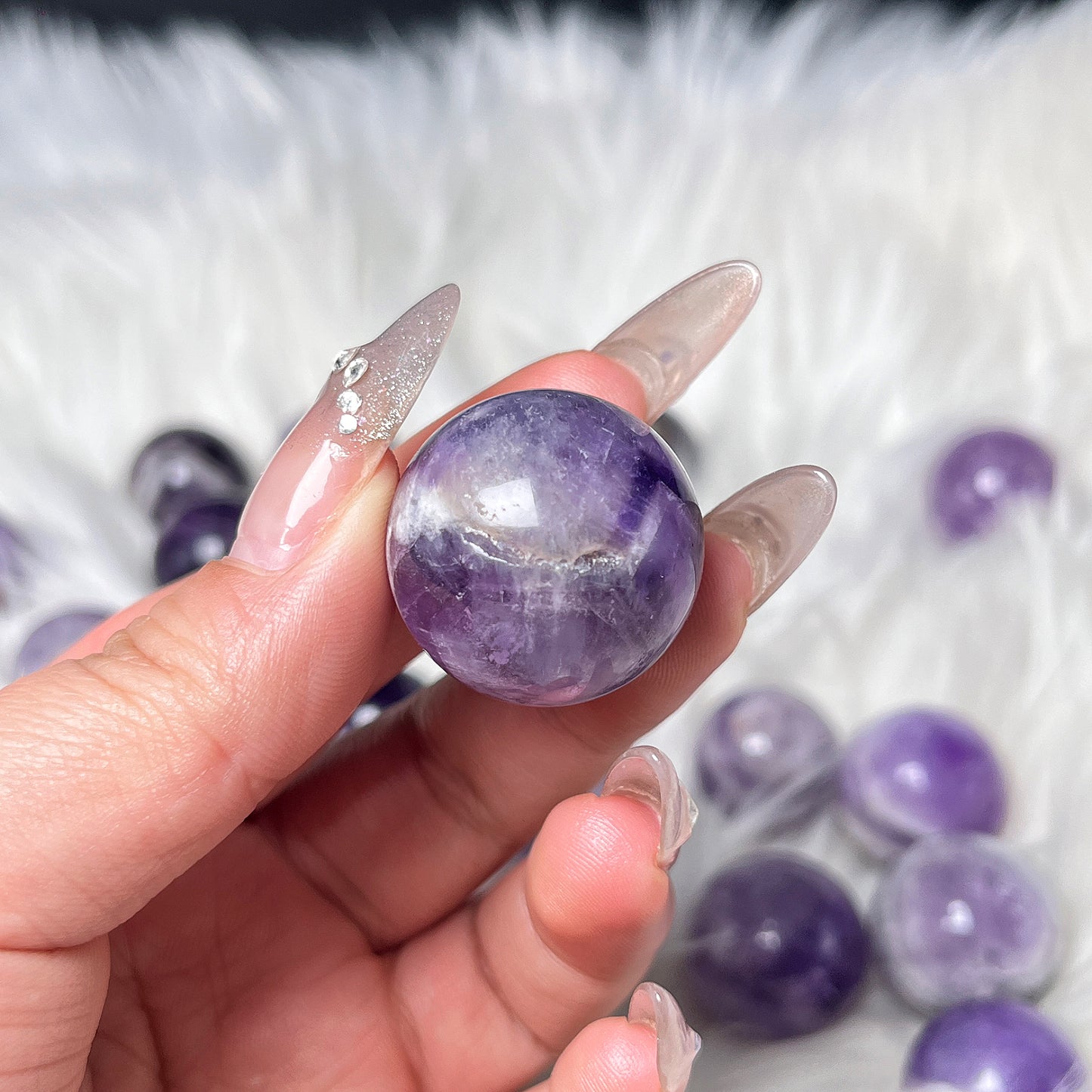 Natural Dreamy amethyst ball Heal ing Gemstone Home Decor