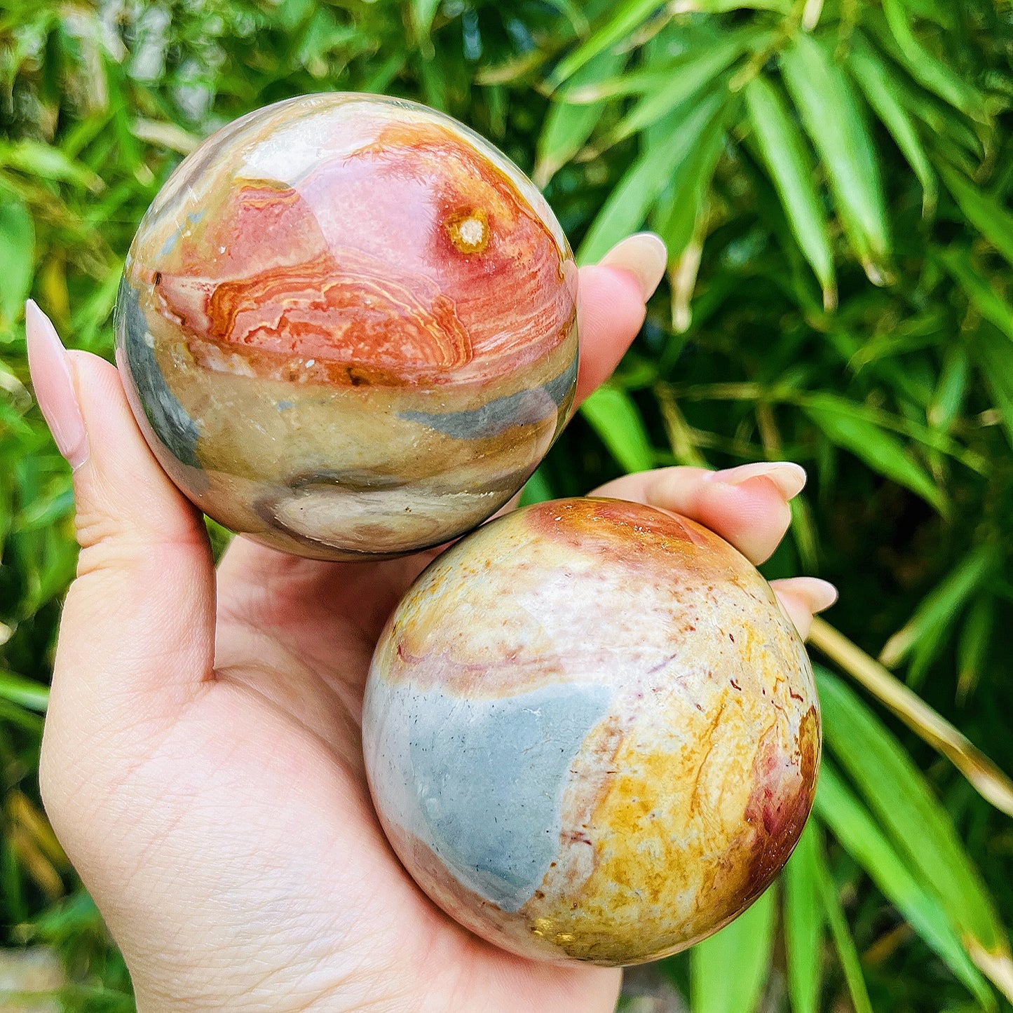 Natural Ocean Stone Ball Heal ing Gemstone Home Decor