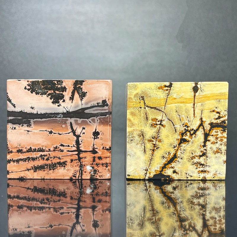 Natural Chinese painting stone blocks  Heal ing Gemstone Home Decor gift