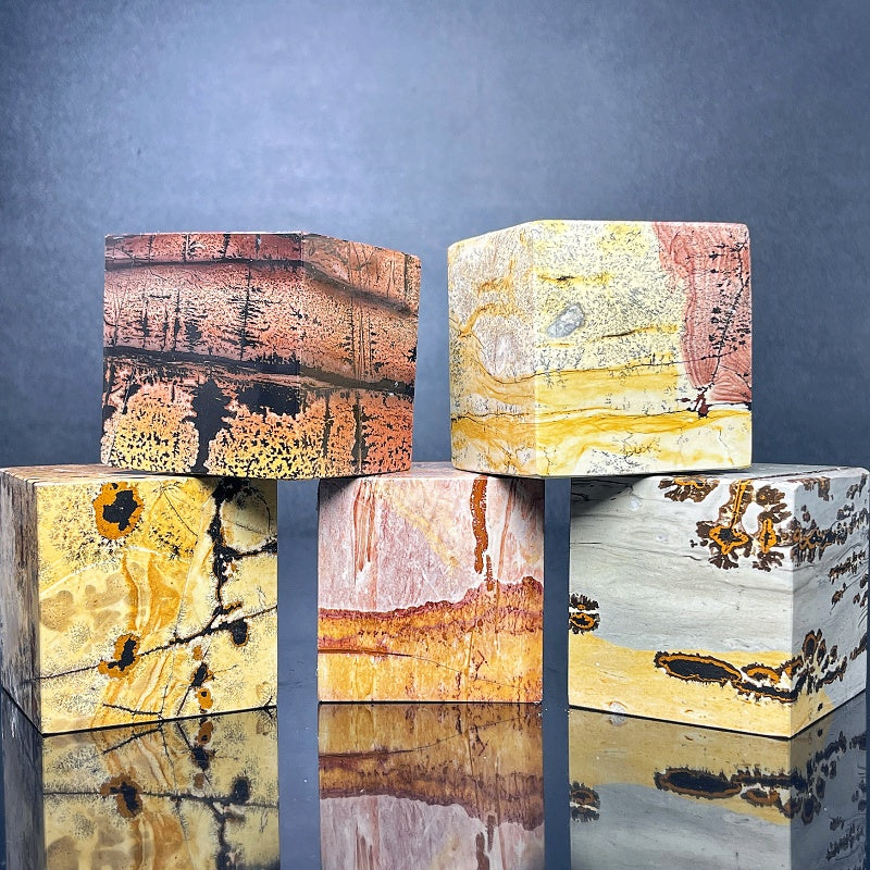 Natural Chinese painting stone blocks  Heal ing Gemstone Home Decor gift