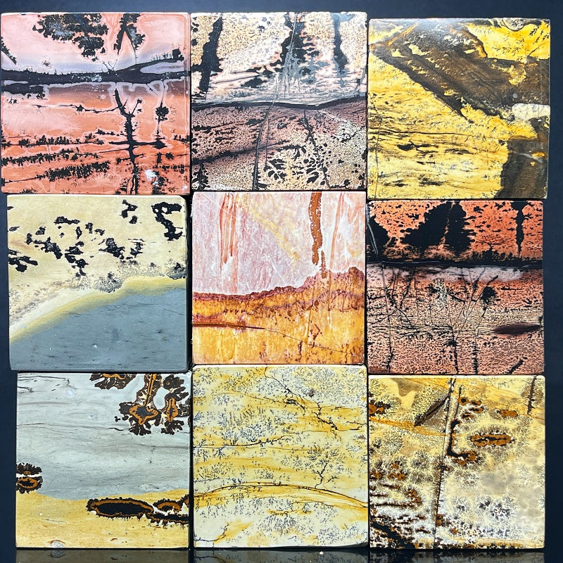 Natural Chinese painting stone blocks  Heal ing Gemstone Home Decor gift