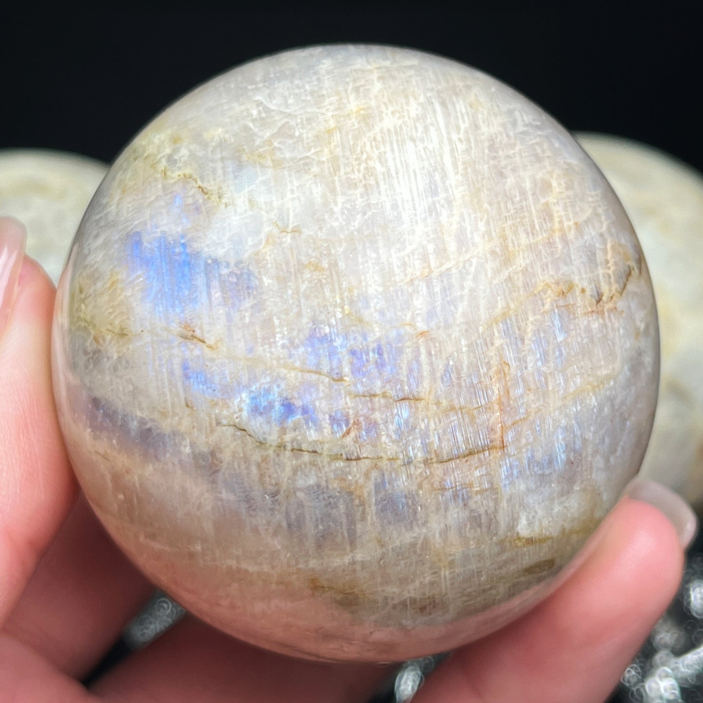 Natural Moonstone Sphere Heal ing Gemstone Home Decor