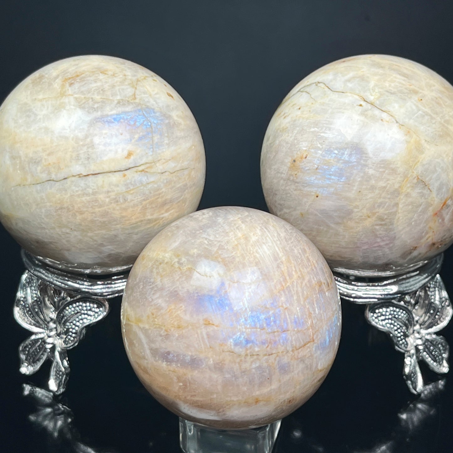 Natural Moonstone Sphere Heal ing Gemstone Home Decor