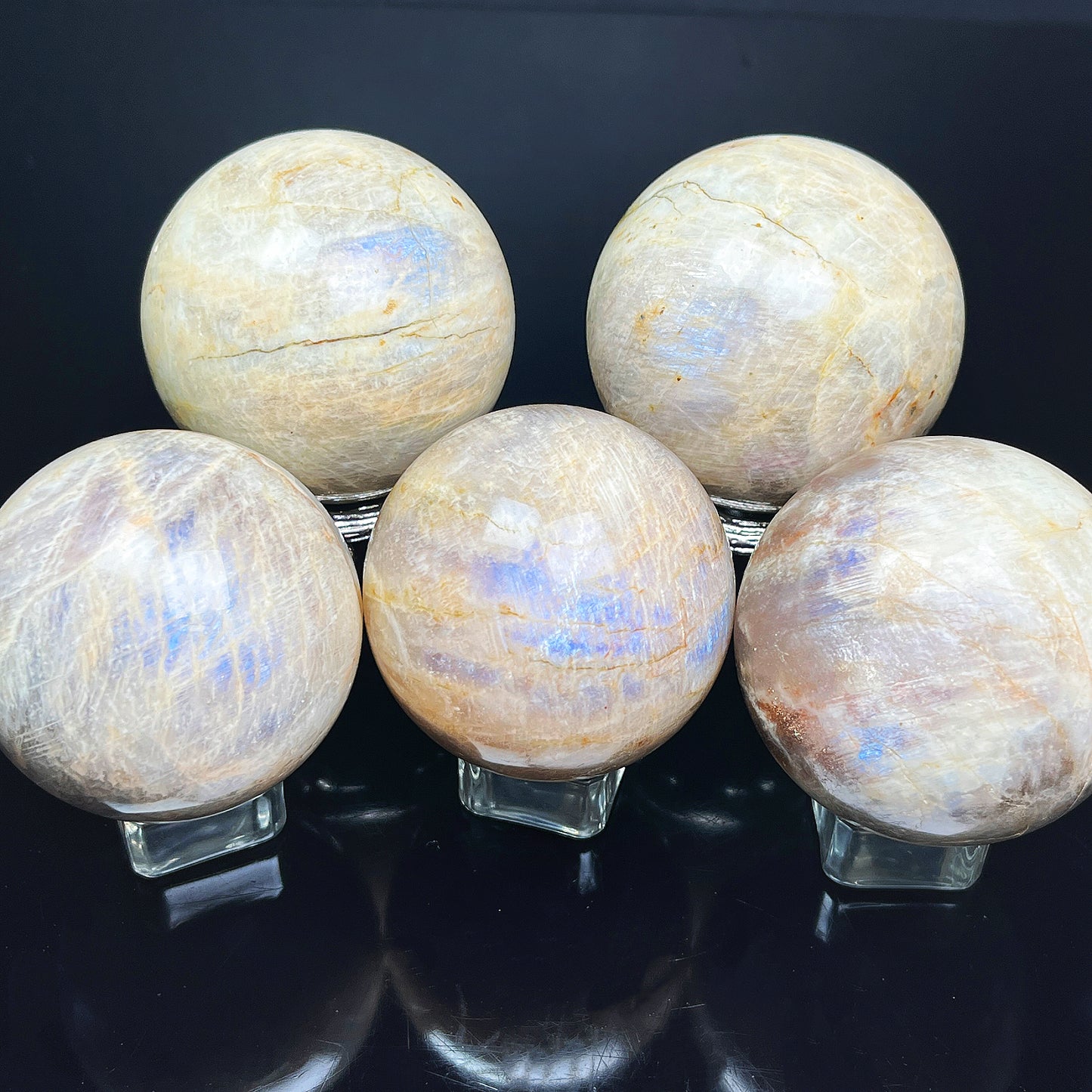 Natural Moonstone Sphere Heal ing Gemstone Home Decor