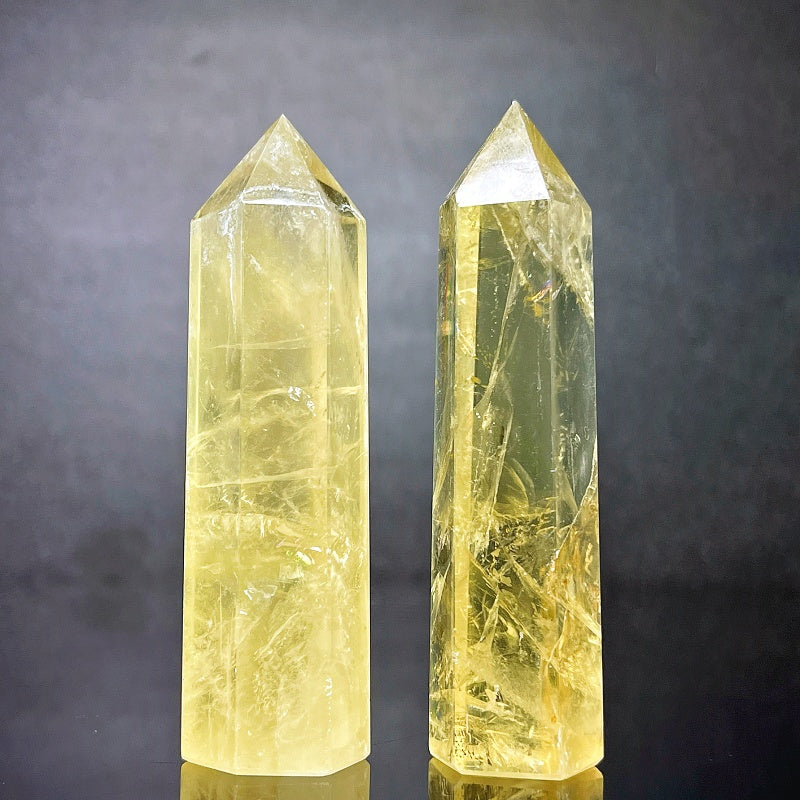 Natural Citrine Single Column Heal ing Gemstone Home Decor