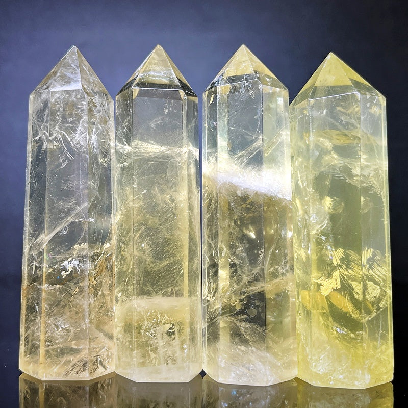 Natural Citrine Single Column Heal ing Gemstone Home Decor