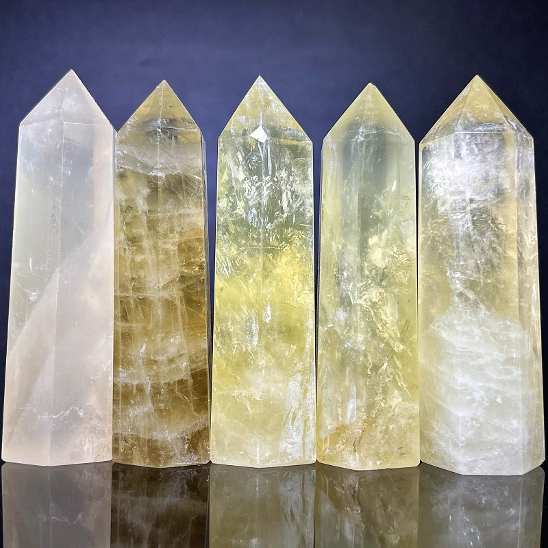 Natural Citrine Single Column Heal ing Gemstone Home Decor