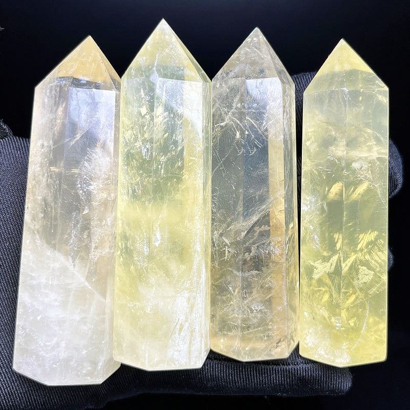 Natural Citrine Single Column Heal ing Gemstone Home Decor