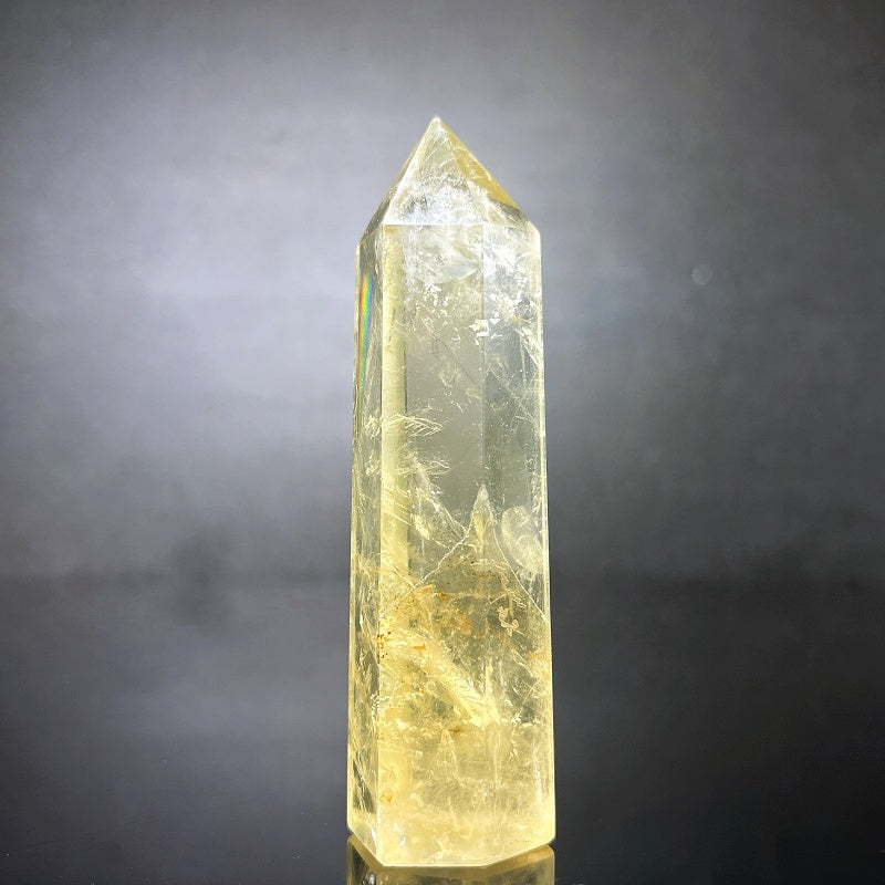 Natural Citrine Single Column Heal ing Gemstone Home Decor