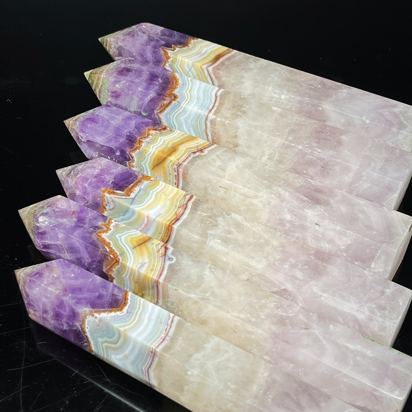 Natural Amethyst Fangjie Single pointed Column Heal ing Gemstone Home Decor