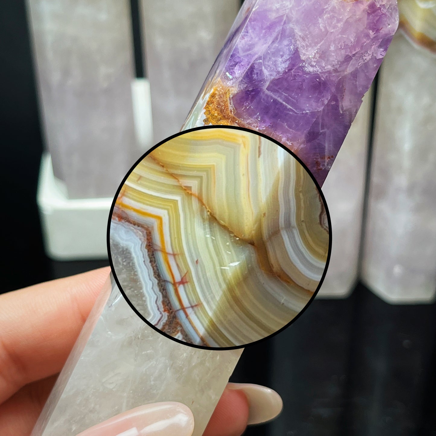 Natural Amethyst Fangjie Single pointed Column Heal ing Gemstone Home Decor