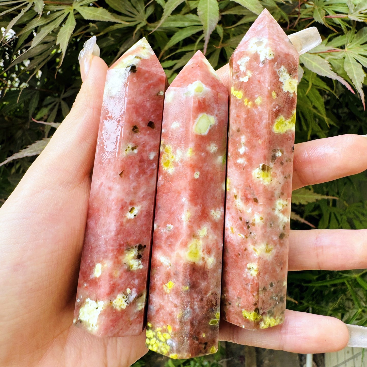 Natural Lotus tourmaline single pointed pillar Heal ing Gemstone Home Decor