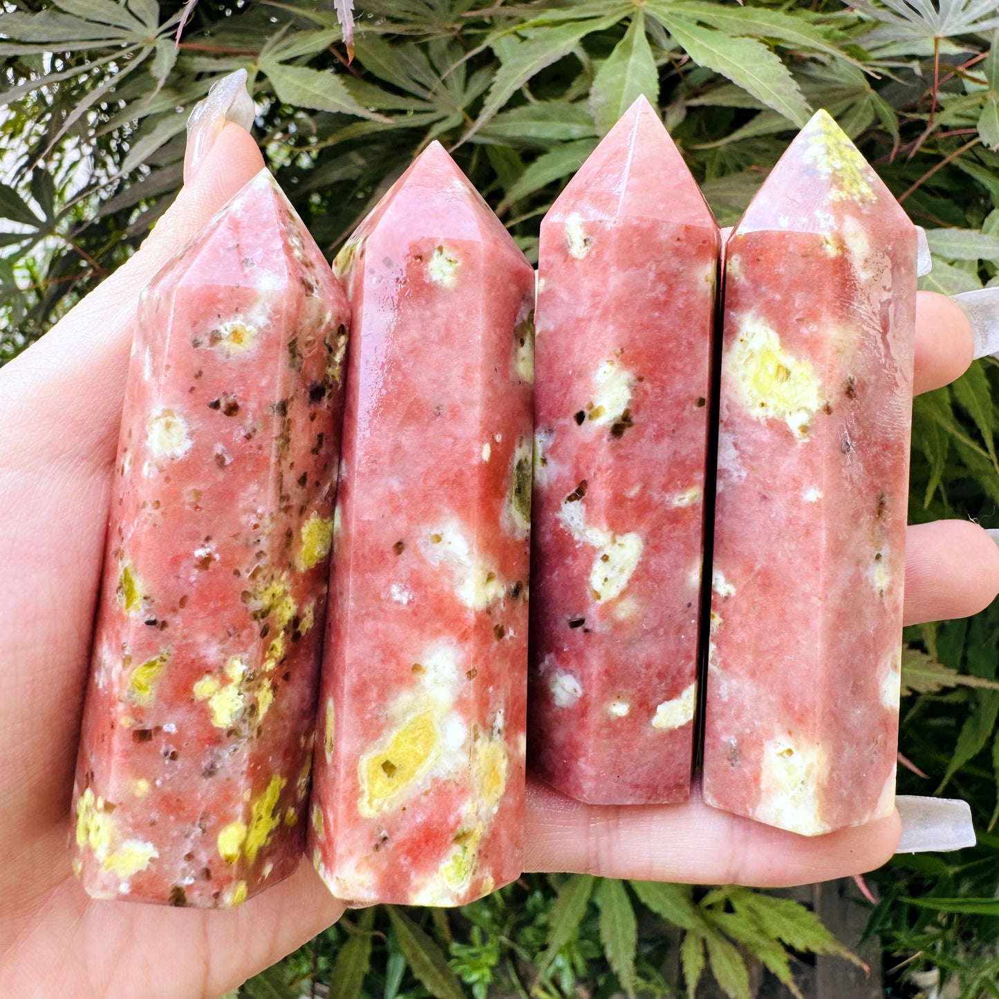 Natural Lotus tourmaline single pointed pillar Heal ing Gemstone Home Decor