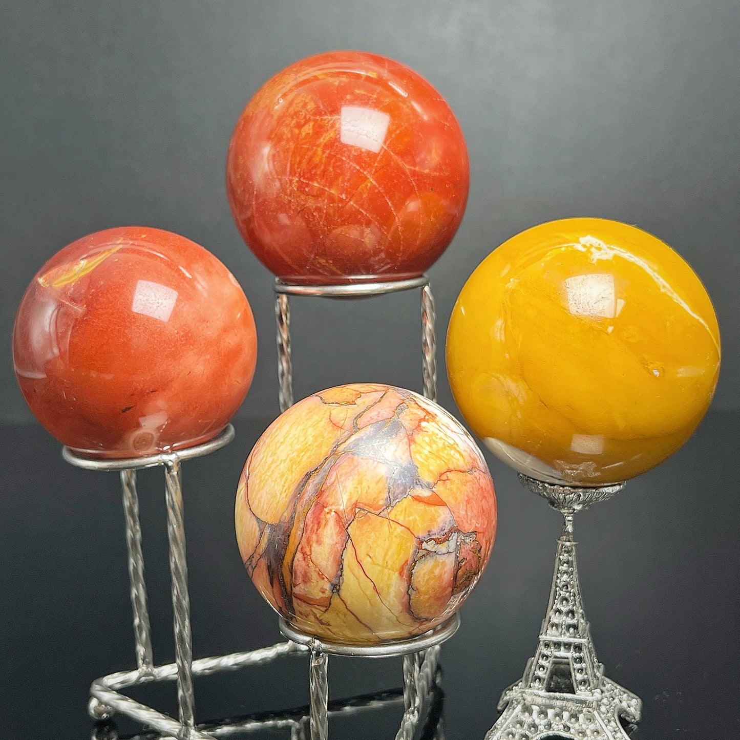Natural Egg yolk stone ball Heal ing Gemstone Home Decor