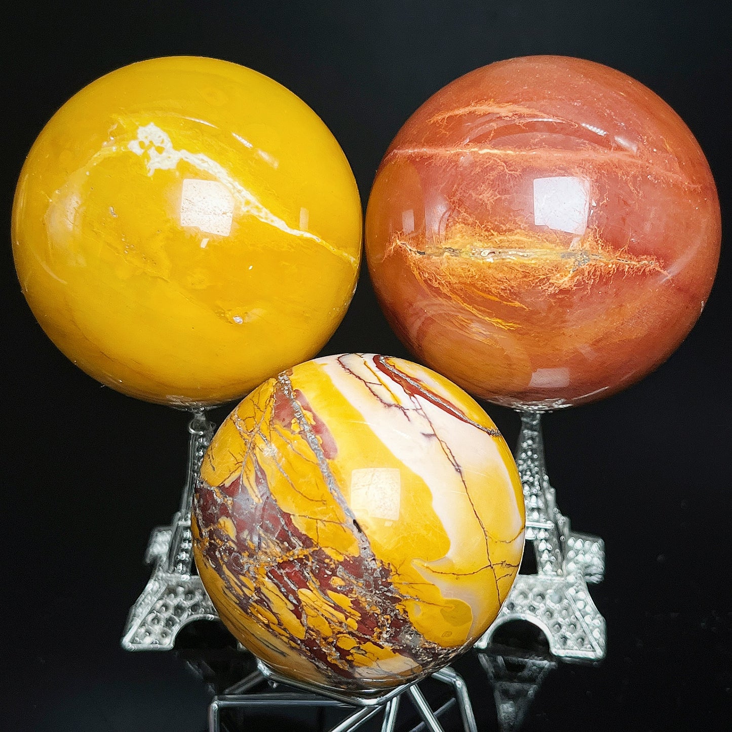 Natural Egg yolk stone ball Heal ing Gemstone Home Decor