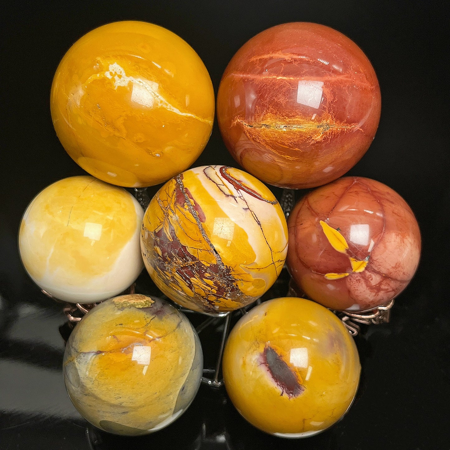 Natural Egg yolk stone ball Heal ing Gemstone Home Decor
