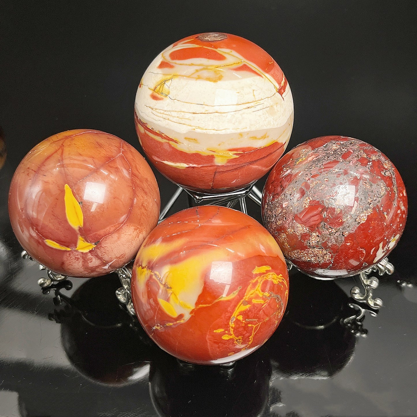 Natural Egg yolk stone ball Heal ing Gemstone Home Decor