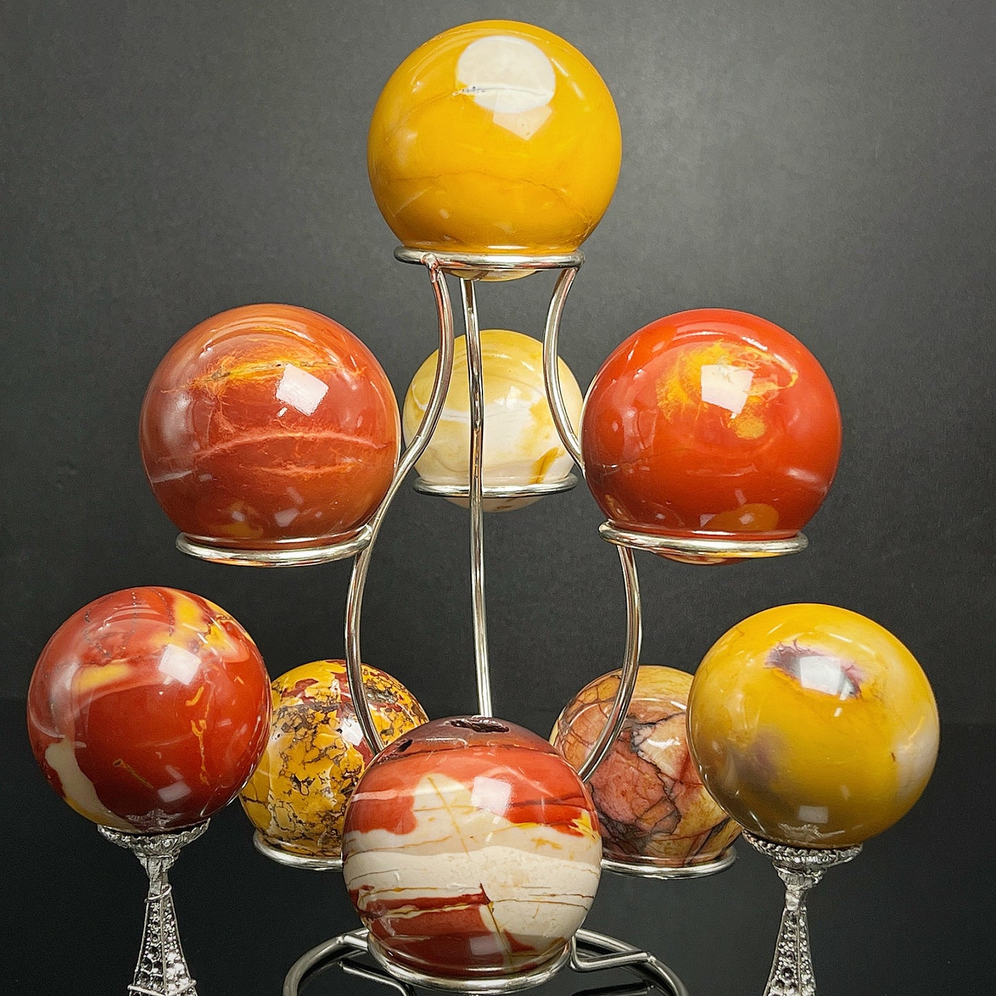 Natural Egg yolk stone ball Heal ing Gemstone Home Decor