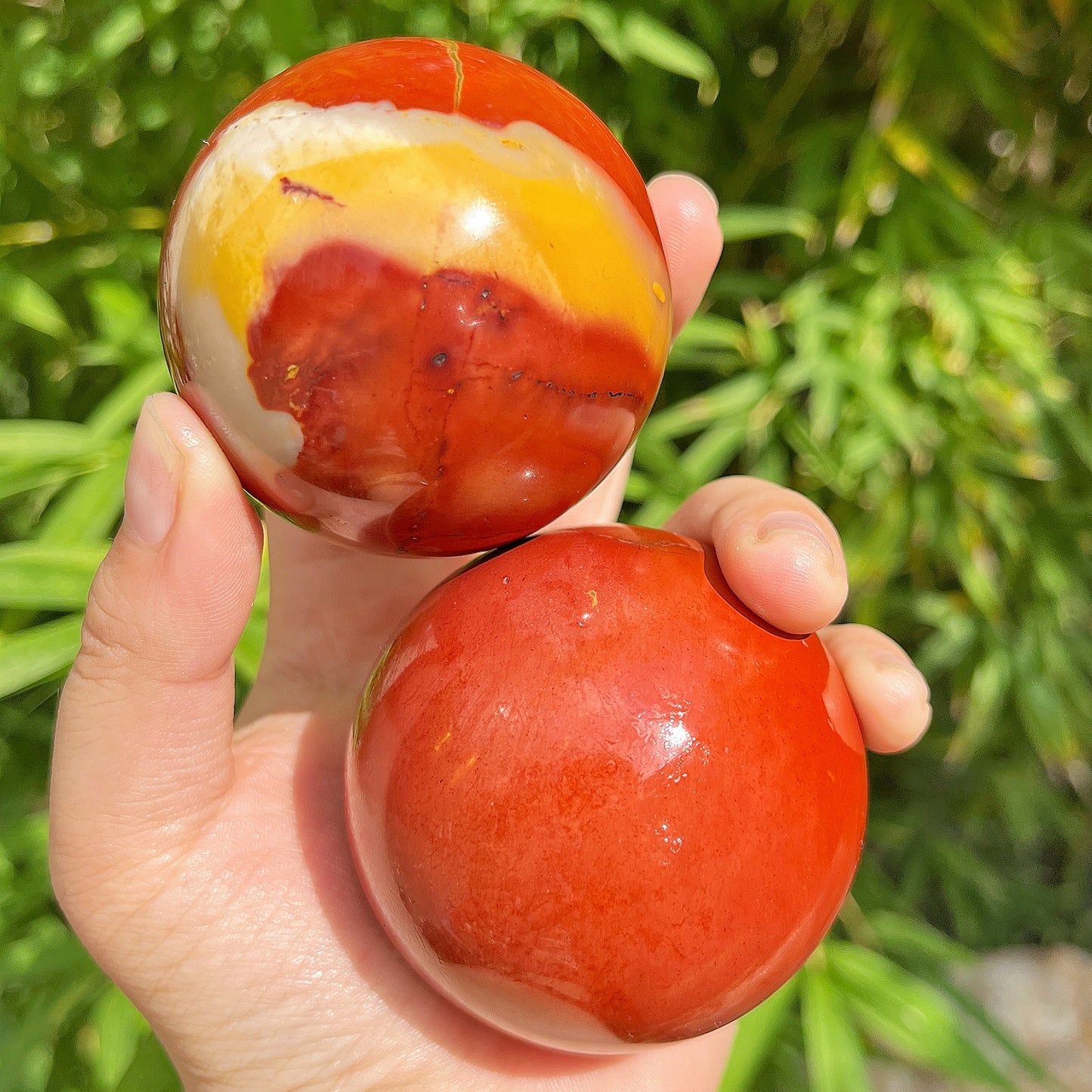Natural Egg yolk stone ball Heal ing Gemstone Home Decor