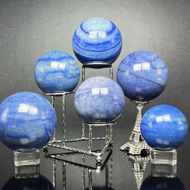Natural Blue Dongling Ball Heal ing Gemstone Home Decor