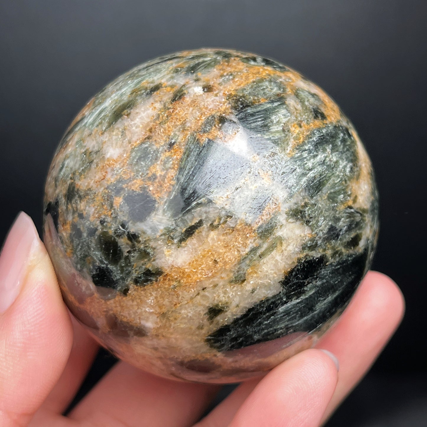 Natural Tiger skin mica ball Heal ing Gemstone Home Decor