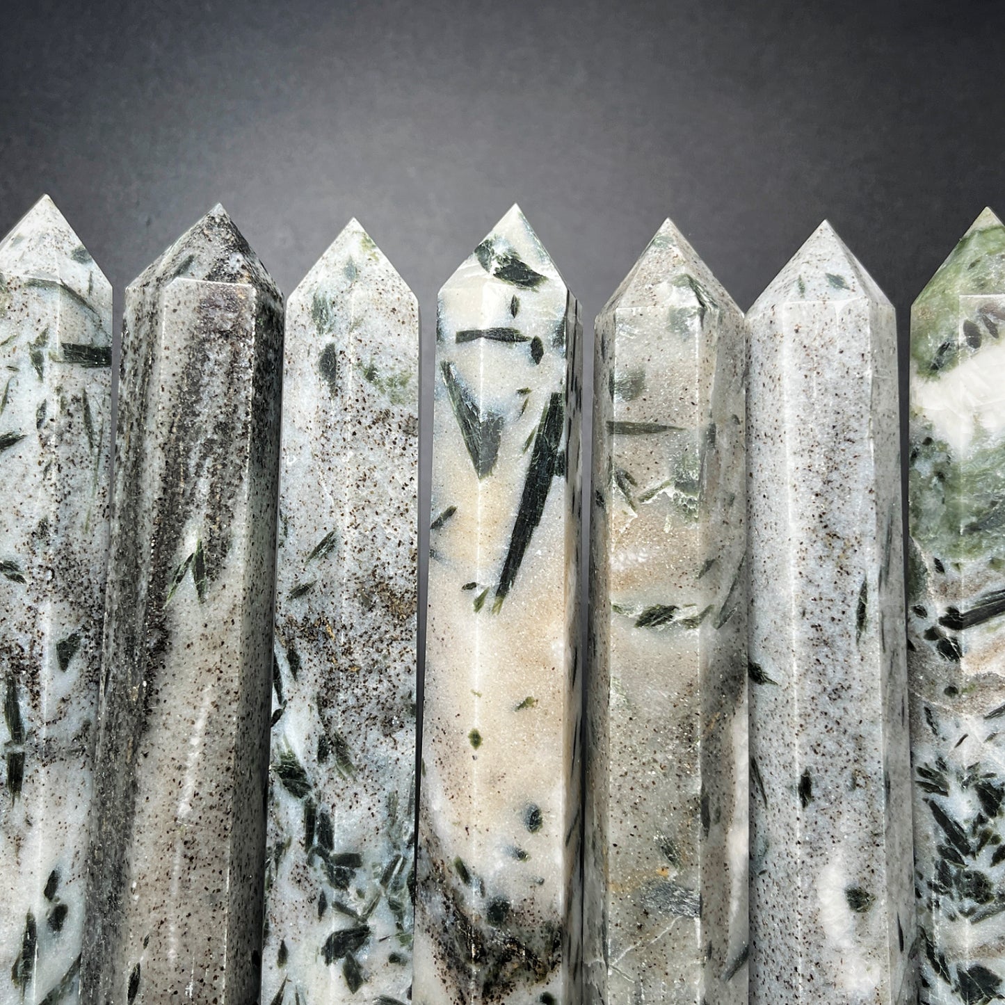 Natural Green tourmaline single pointed pillar Heal ing Gemstone Home Decor