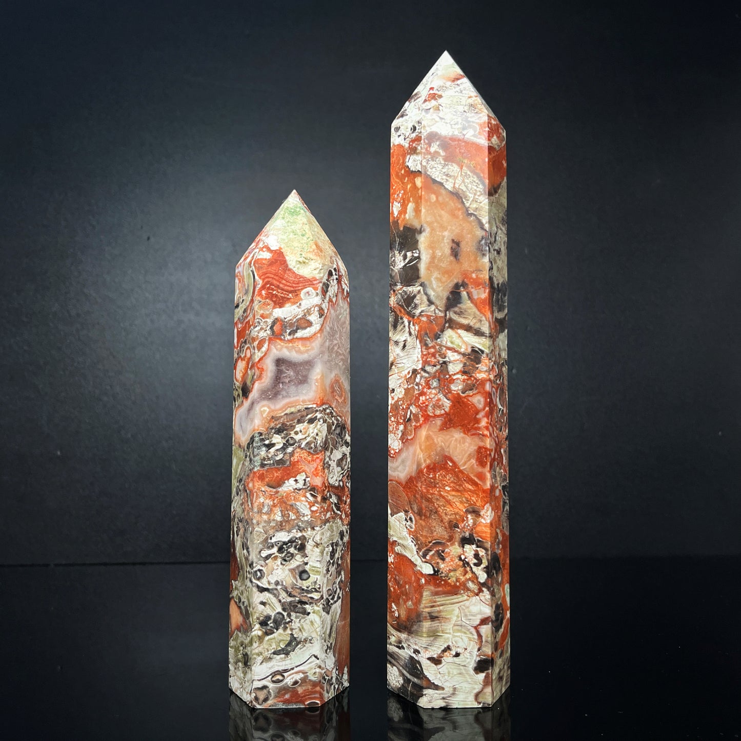 Natural Money agate single pointed large pillar Heal ing Gemstone Home Decor